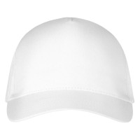 DEBBI ORGANIC, cap with 5 panels, velcro back closure, white