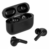 META, wireless stereo earbuds with wireless charging option, black