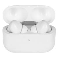 META, wireless stereo earbuds with wireless charging option, white