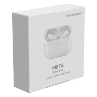 META, wireless stereo earbuds with wireless charging option, white