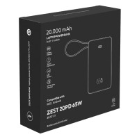 ZEST 20PD 65W, laptop power bank, 20.000 mah, 65w, dark gray