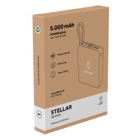 STELLAR, light up power bank, 5.000 mah, black