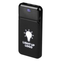 CONNECTOR LED, light up power bank, 10.000 mah, black