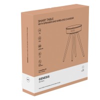 GENESIS, smart table with speaker and wireless charger, 15w, gray