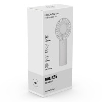 BREEZE, handheld fan with 3 speeds, white