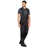 HAMMER BIB PANTS, workwear bib pants, dark gray
