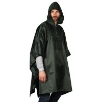 PONCHO, waterproof raincoat, green
