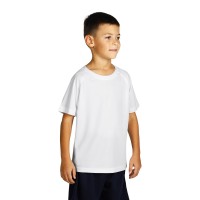 RECORD KIDS, kids sports t-shirt, 100% polyester, white
