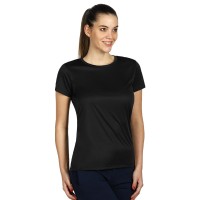 TEE LADY, women's t-shirt, 100% polyester, black
