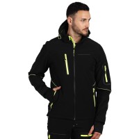 PANTHER JACKET, softshell hooded jacket, neon yellow