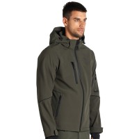 PANTHER JACKET, softshell hooded jacket, olive