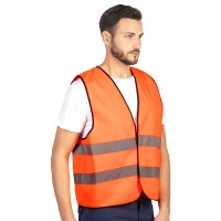 GLOW, unisex fluorescent safety reflective vest, neon orange