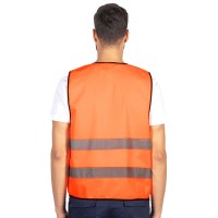 GLOW, unisex fluorescent safety reflective vest, neon orange