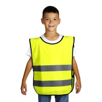 GLOW KID, kid's fluoroscent safety reflective vest, neon yellow