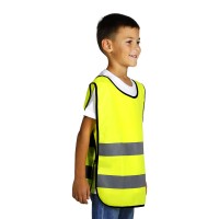 GLOW KID, kid's fluoroscent safety reflective vest, neon yellow