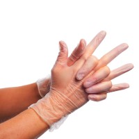 VINYL GLOVES, disposable vinyl gloves, powder free, 100 pcs, transparent