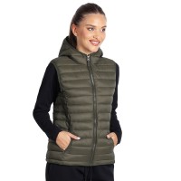 JET WOMEN, women's hooded body warmer, olive