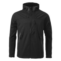 BLACK PEAK, softshell jacket, fully zippered with hood, black