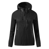 BLACK PEAK WOMEN, women’s softshell hooded jacket black