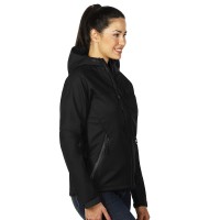 BLACK PEAK WOMEN, women’s softshell hooded jacket black