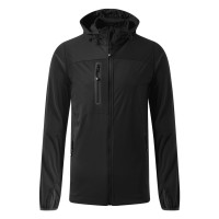 RIDER, unisex softshell hooded jacket, black