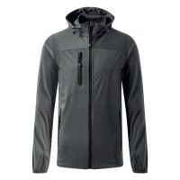 RIDER, unisex softshell hooded jacket, dark gray