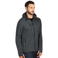 RIDER, unisex softshell hooded jacket, dark gray