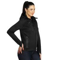 RIDER WOMEN, women's softshell hooded jacket, black