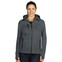 RIDER WOMEN, women's softshell hooded jacket, dark gray
