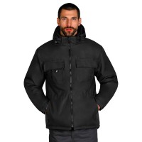 TEN JACKET, workwear hooded jacket, black