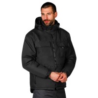 TEN JACKET, workwear hooded jacket, black