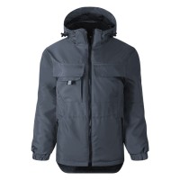 TEN JACKET, workwear hooded jacket, dark gray