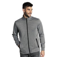 CLARK, unisex high collar sweatshirt ash