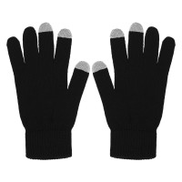TOUCH GLOVE, gloves with three active touch fingers, black