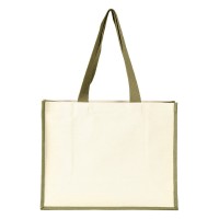 TAHITI, jute and cotton shopping bag, olive