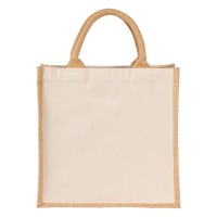 GRAPE, jute and cotton shopping bag, beige
