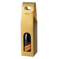BOTTLE, 3-layer self-assembling gift box for single bottle, gold