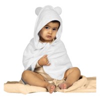 TOBY, baby towel, white