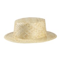 SANTIAGO, palm leaf hat without band, beige