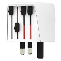 MUV MICRO, world travel adapter, white