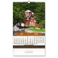 PRAVOSLAVNI MANASTIRI 12, wall calendar, 7 pages, b3 format