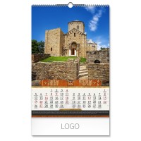 PRAVOSLAVNI MANASTIRI 12, wall calendar, 7 pages, b3 format
