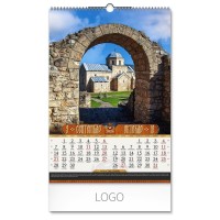 PRAVOSLAVNI MANASTIRI 12, wall calendar, 7 pages, b3 format