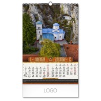 PRAVOSLAVNI MANASTIRI 12, wall calendar, 7 pages, b3 format