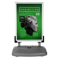 WIND DISPLAY A1, aluminum poster stand, silver