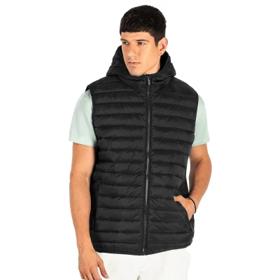 LIBERTY HOOD VEST MEN, Weste mit Kapuze, Schwarz