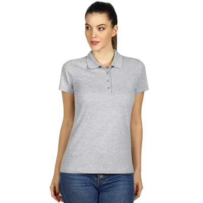 UNA, Damen-Poloshirt, 180 g/m2, Asche