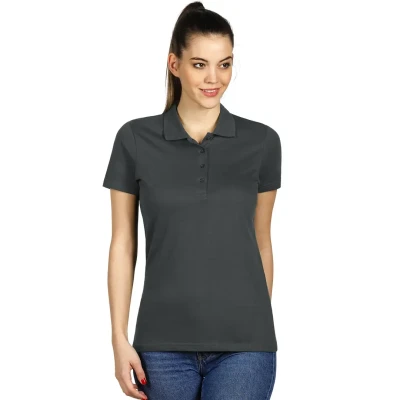 UNA, Damen-Poloshirt, 180 g/m2, Dunkelgrau