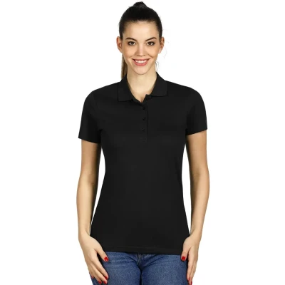 UNA, women's polo shirt, 180 g/m2, black