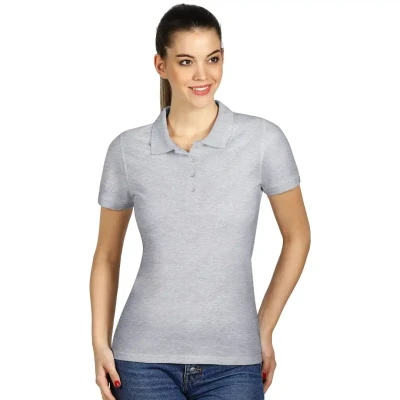TOP GUN LADY, ženska polo majica, 210 g/m2, pepeljasta